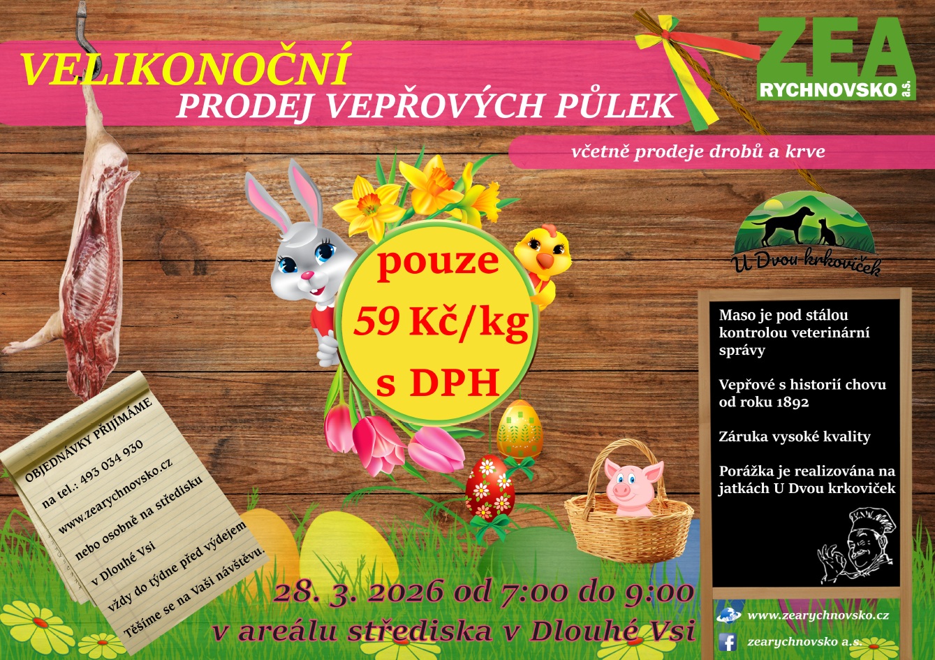 Prodej vepřových půlek - Velikonoce